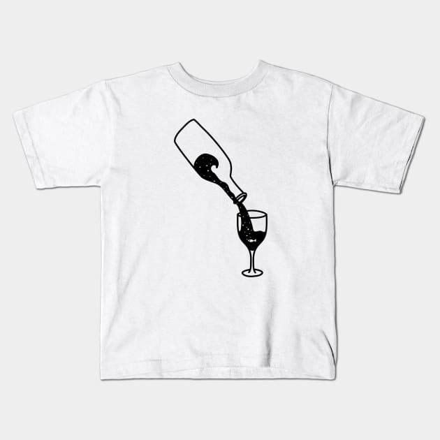 Wine Bottle Red Wine Fish Ocean Funny Gift Kids T-Shirt by Kibo2020